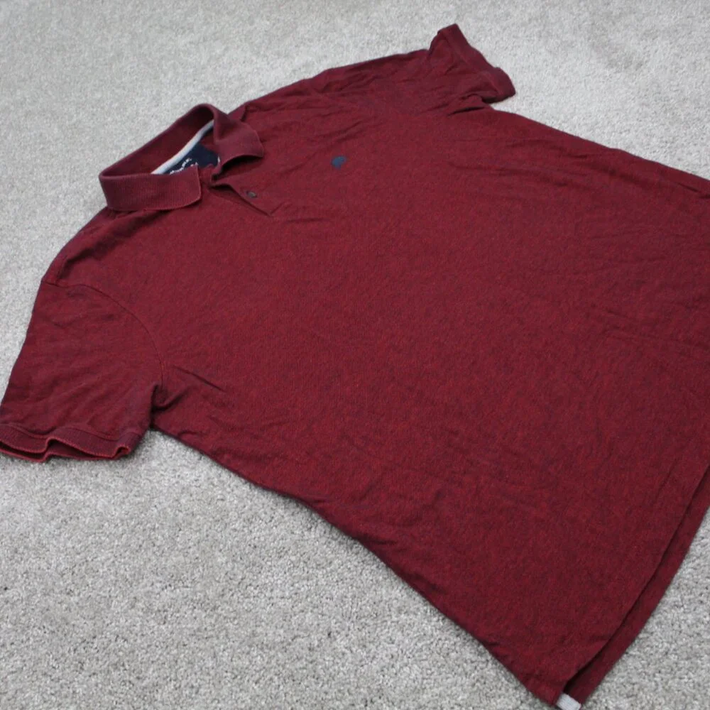 Banana Republic Polo Shirt Mens XL Heather Red Short Sleeve 100% Cotton Pullover